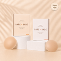 Adhesive & Non-Adhesive Set, Save 10%: Bare Babe Adhesive Nipple Covers and Non-Adhesive Nipple Covers boxes with two round reusable silicone nipple covers